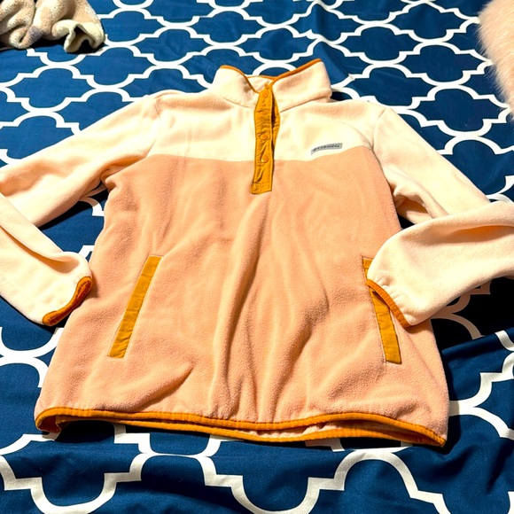 Like new Columbia color block pink and peach pullover large - Picture 1 of 5